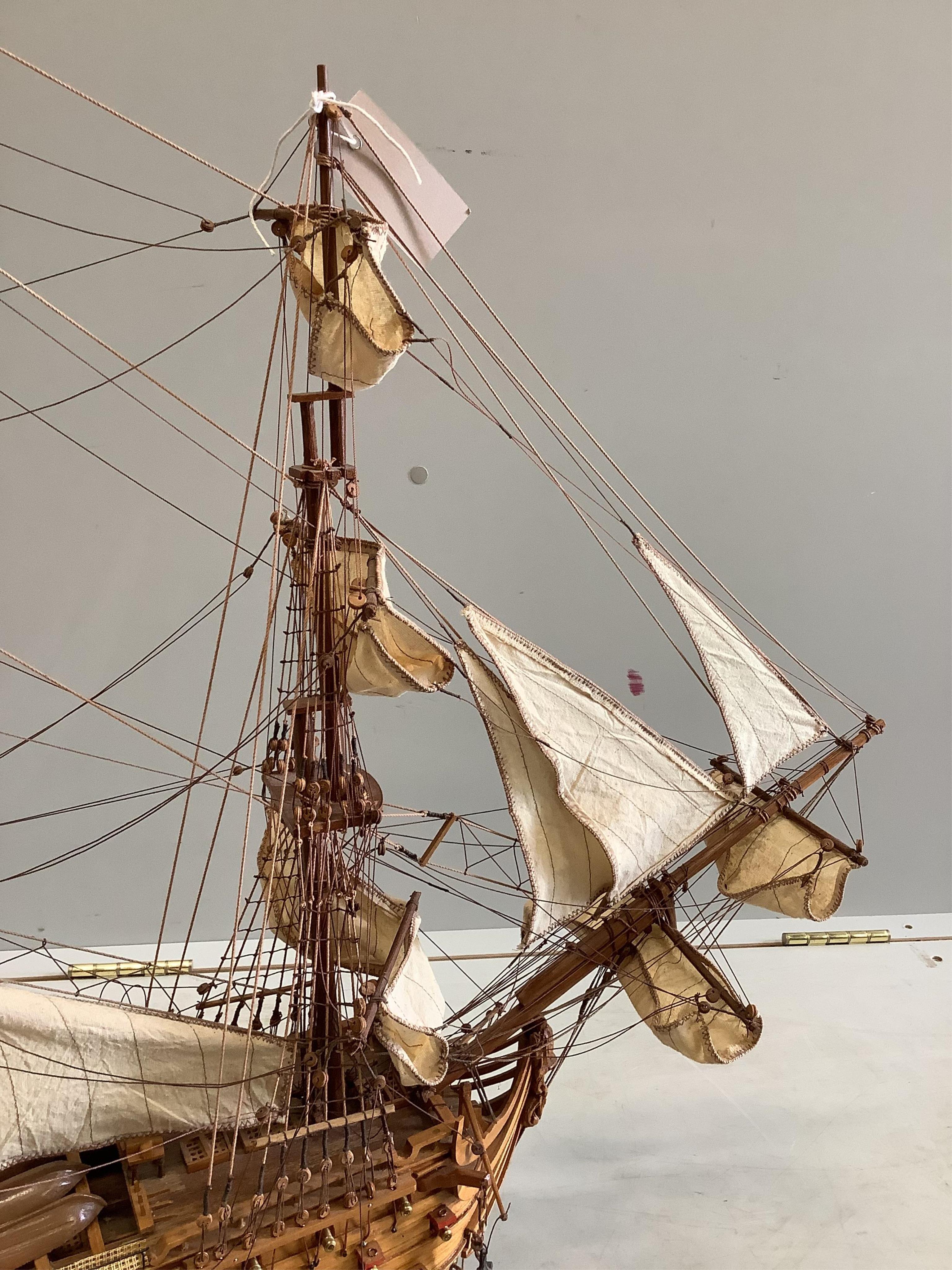 A model of HMS Victory, length 96cm, height 78cm. Condition - fair